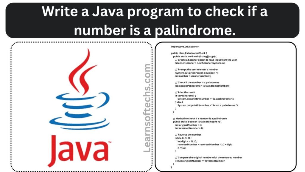 Java program to check if a number is a palindrome.