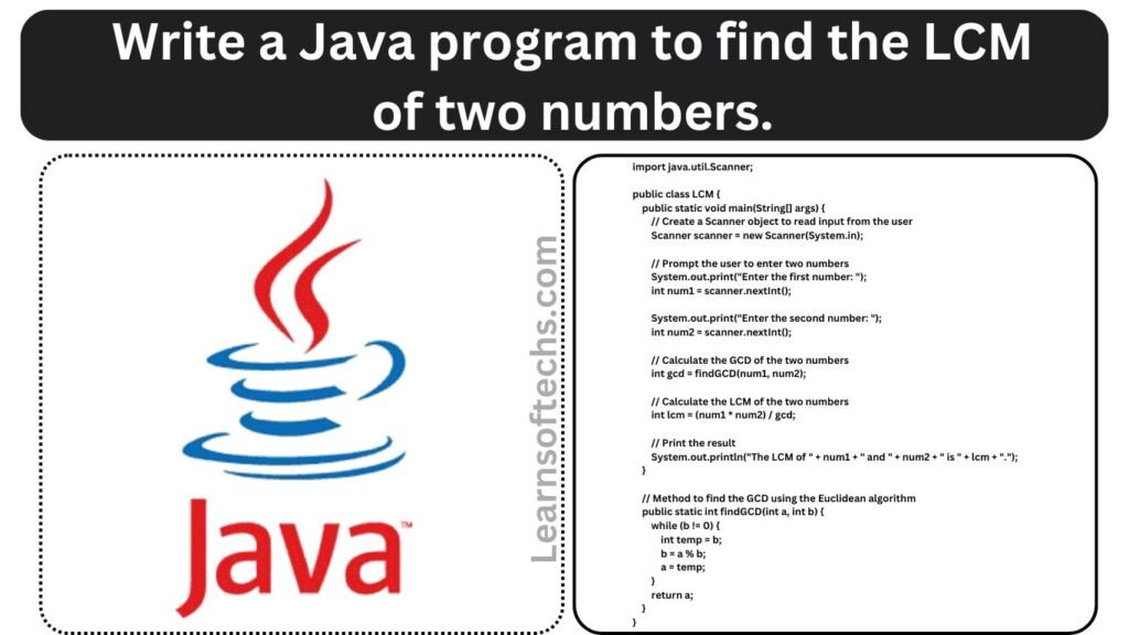 Java program to find the LCM of two numbers