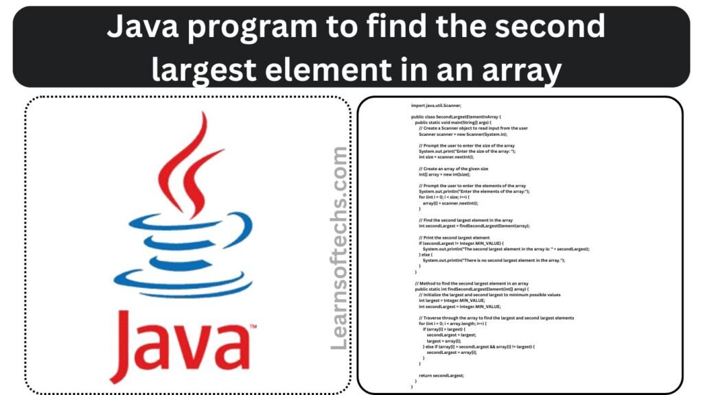 Java program to find the second largest element in an array